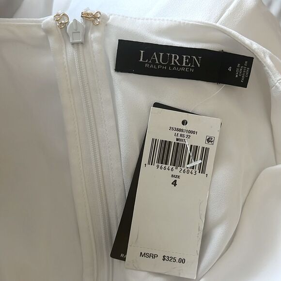 Lauren Ralph Lauren Georgette Caftan Gown, Maxi Dress in White, NWT, Size 4 - Picture 9 of 9